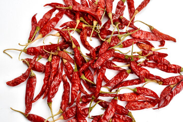 Fototapeta premium dried dry sun-dried red chili chilli peppers lal mirch