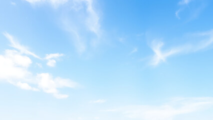 Clear Blue Sky with Soft White Clouds