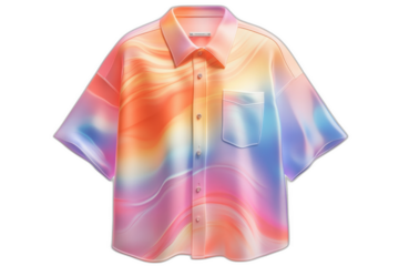 Colorful patterned shirt isolated on transparent background.