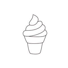 ice cream cone food snack sweet dessert gelato soft ice emoji symbol sign icon vector illustration isolated flat