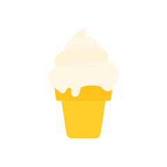 ice cream cone food snack sweet dessert gelato soft ice emoji symbol sign icon vector illustration isolated flat