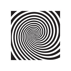 Hypnotic black and white spiral pattern creating a dizzying optical illusion effect with concentric circles