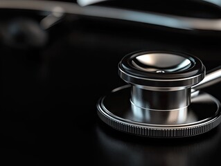 Close-up view of a medical stethoscope.