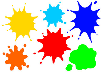 カラフルなインクが飛び散っているイラスト