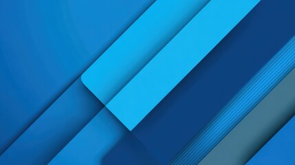 Obraz premium Layered blue geometric abstract background with shadows and gradients