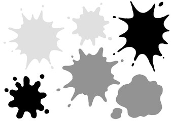 黒いインクが飛び散っているイラスト