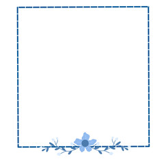 Fototapeta premium Blue Floral Frame 