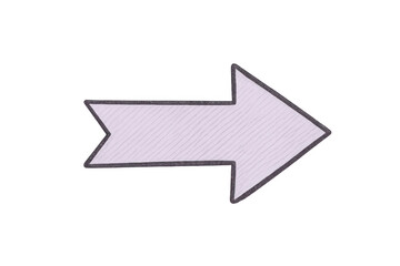 Purple hand-drawn arrow pointing right, set against a transparent background, ideal for design projects and directional graphics