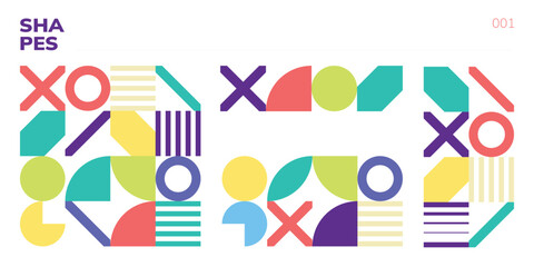 Abstract Geometric Shapes Pattern with Colorful Forms Vector Illustration