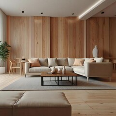 modern living room with fireplace