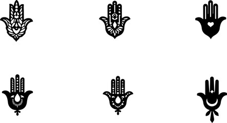 “Ornamental Tulip and Pomegranate Motif Vector Icons”
