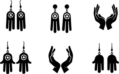 “Ornamental Tulip and Pomegranate Motif Vector Icons”
