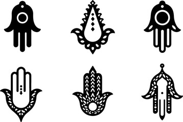 “Ornamental Tulip and Pomegranate Motif Vector Icons”
