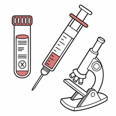 Obraz premium Medical equipment icons isolated on white background