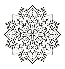 Black and white intricate mandala design
