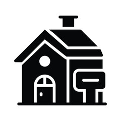 Have a look at this glyph  icon showing homeshed with roof