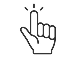 Obraz premium クリックを示す指差しアイコン（線画・タップ・シンプル） | ベクター素材 SVG