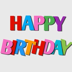 Happy birthday bold and colorful text message