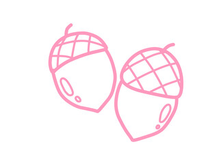 シンプルどんぐりアイコン（ピンク）