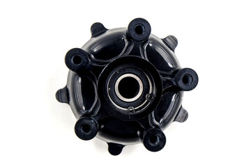 black Front wheel Hub isolated on white background