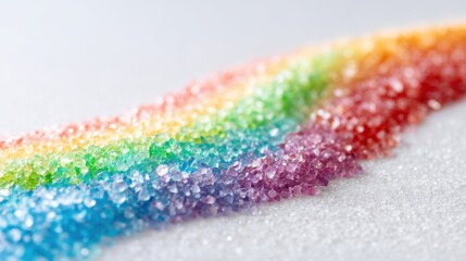 Colorful Sugar Crystals Arranged in a Soft Diagonal Pattern