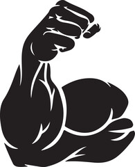 Vector art of muscular arm flexing isolated on white background