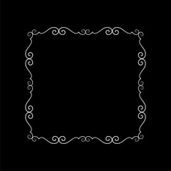 Simple line frame border icon isolated on black background