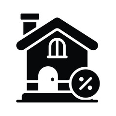 A captivating glyph  style icon of property sale