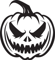 Vector art of halloween pumpkin with scary face isolated on white background