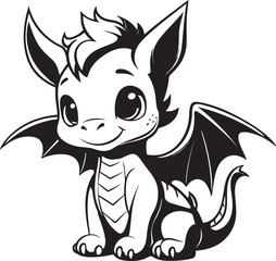 Vector art of cute baby dragon cartoon isolated on white background
