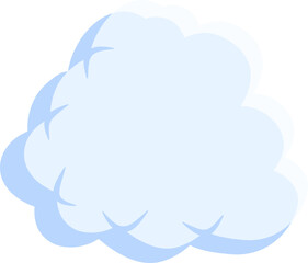 Cute cartoon vector cloud in soft blue and white tones, ideal for weather icons, sky backgrounds, children’s designs, or digital patterns.
