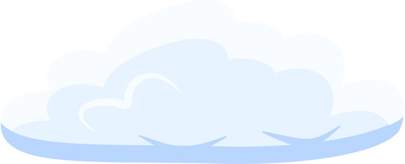 Cute cartoon vector cloud in soft blue and white tones, ideal for weather icons, sky backgrounds, children’s designs, or digital patterns.