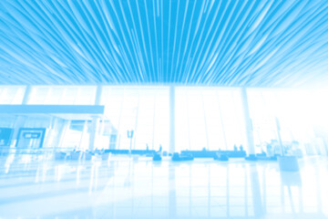 blue blurred light white background at the airport, abstract backdrop