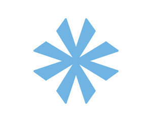 Obraz premium Light Blue Snowflake Icon, Geometric Star Shape, Isolated Winter Element, Vector Illustration