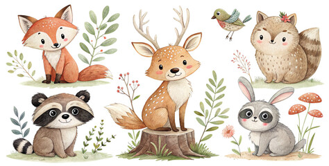 Obraz premium collection of animals on illustration 