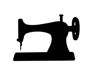Sewing machine, Old sewing machine silhouette vector