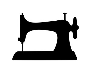 Sewing machine, Old sewing machine silhouette vector