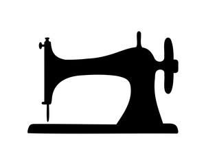 Sewing machine, Old sewing machine silhouette vector
