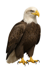 Obraz premium Majestic bald eagle standing on transparent background