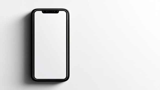 A smartphone is depicted on a transparent background with its screen also being transparent, isolated on a white background to accommodate any image