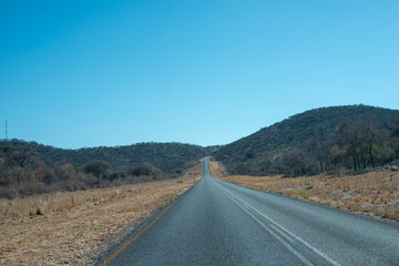 straight highway in Namibia