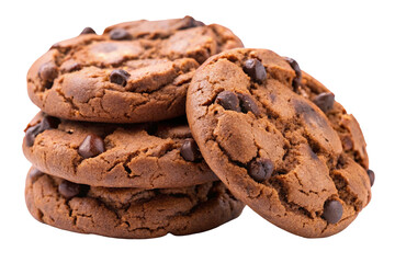 Chocolate cookies isolated on white background full depth of field
