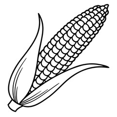 Outline of Ripe Corn with Husk 