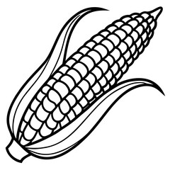 Outline of Ripe Corn with Husk 