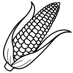 Outline of Ripe Corn with Husk 