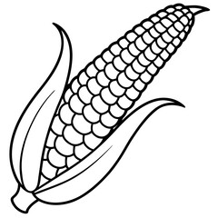 Outline of Ripe Corn with Husk 