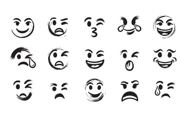 Squinting Face emoji vector set