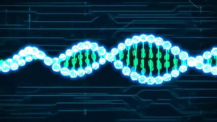 DNA helix on circuit board - Powered by Adobe