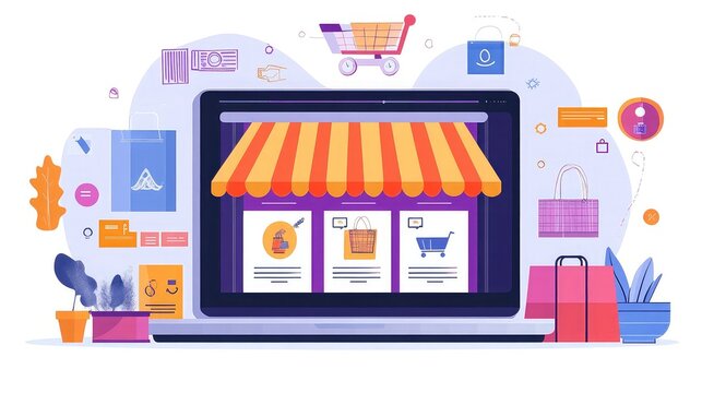 Online shopping and purchase trends infographics presenting consumer buying behavior platform preferences seasonal sales analysis delivery methods data visualization charts