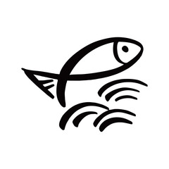 물고기 손그림 붓